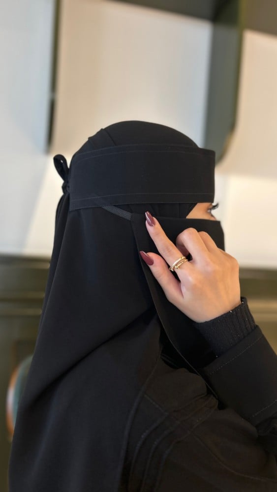 نقاب حرير مبطن حبة واحده - متجر جنات
